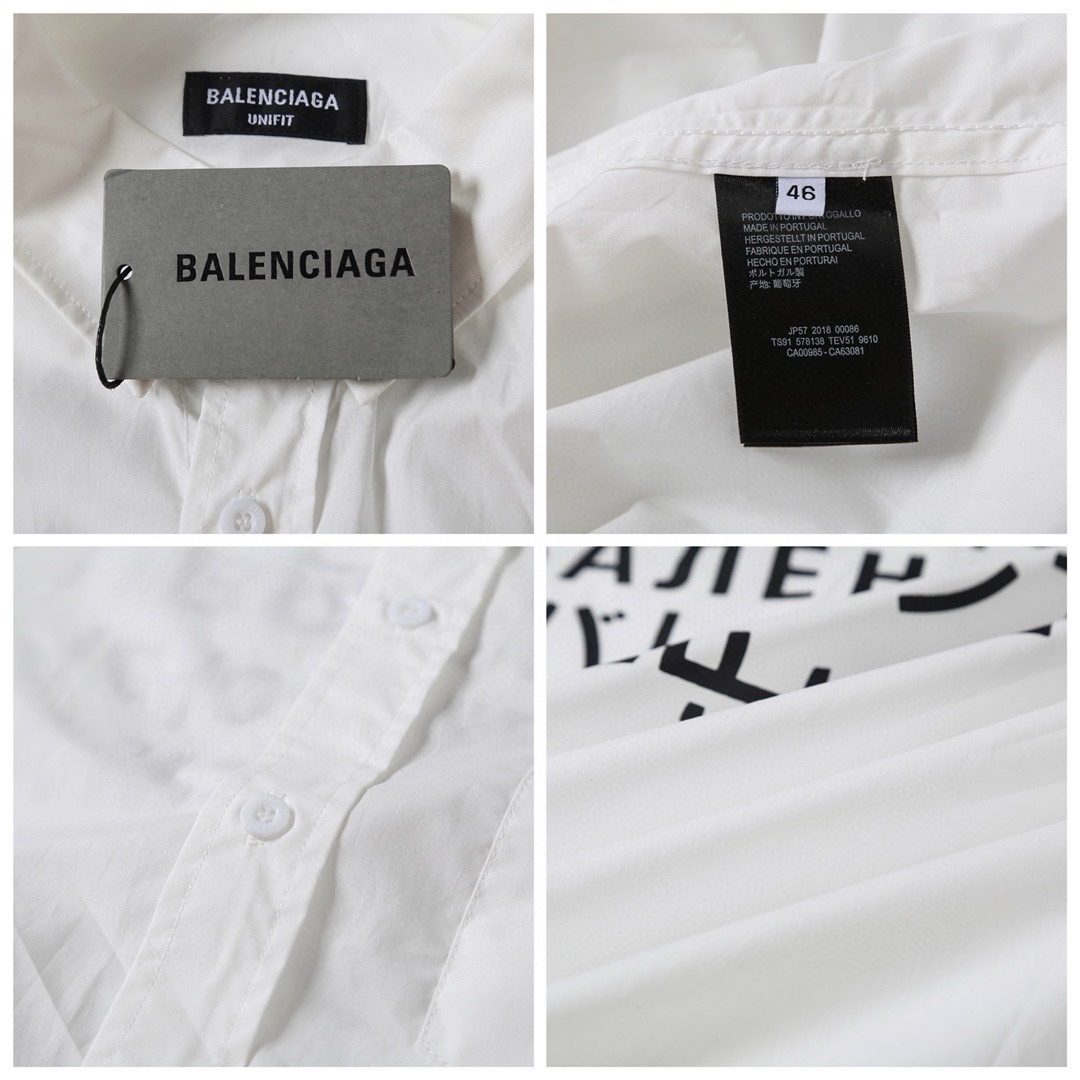 BALENCIAGA バレンシアガ ポロシャツ 七国言語印花 通勤 白色 - 画像 8