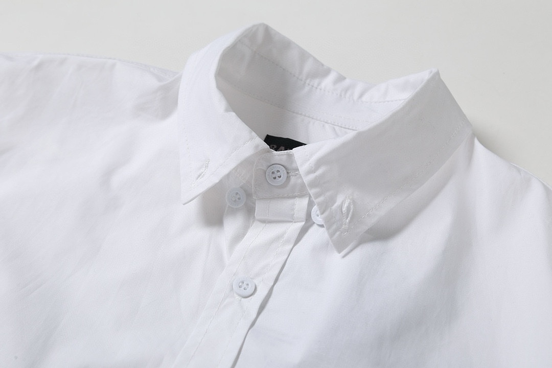 BALENCIAGA バレンシアガ ポプリンシャツ 模糊可乐印花 通勤 白色 - 画像 3
