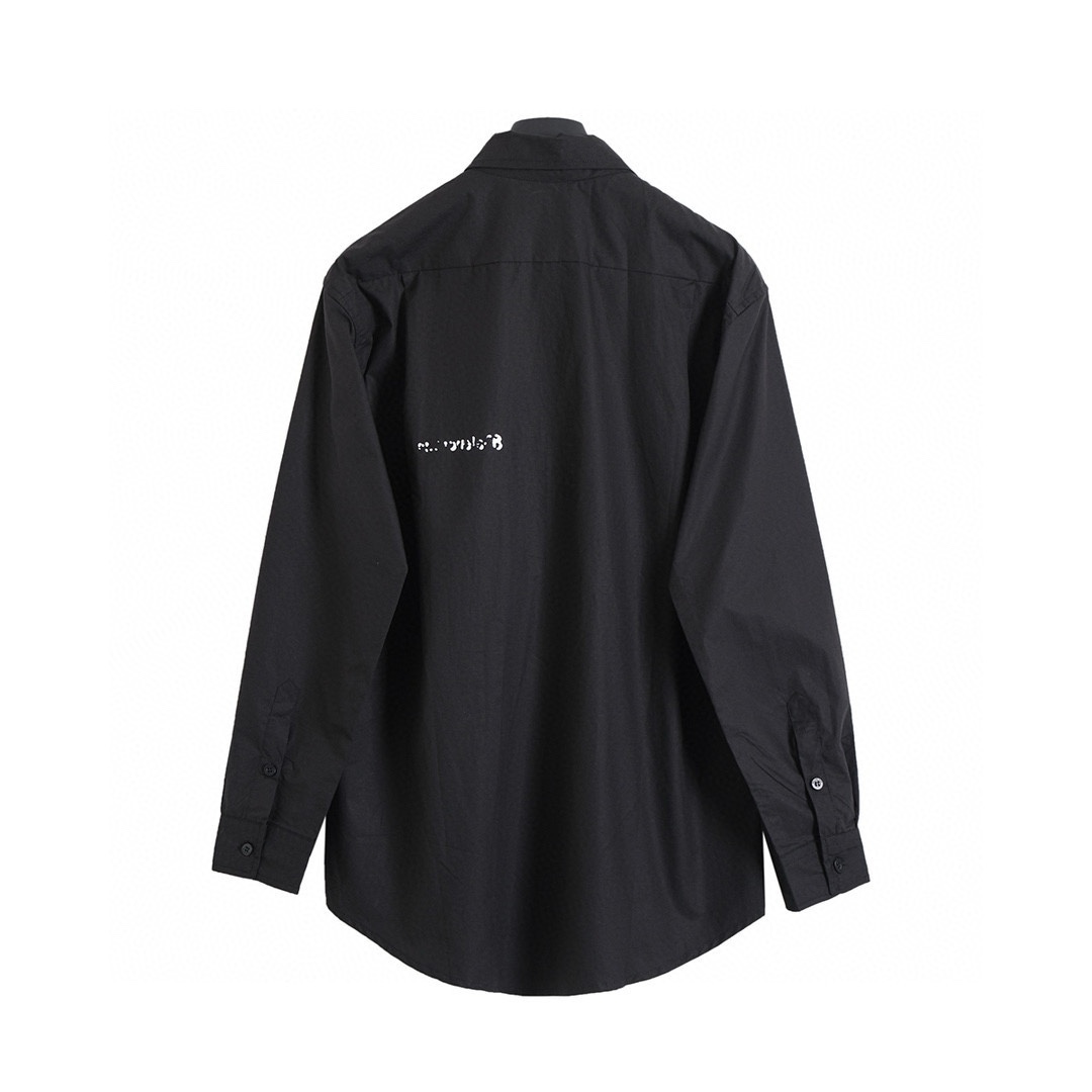 BALENCIAGA バレンシアガ ボタンダウンシャツ 通勤 黒 - 画像 2