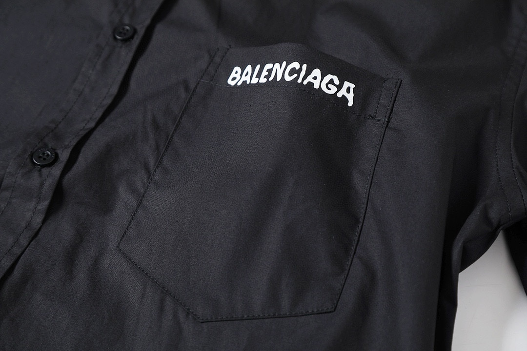 BALENCIAGA バレンシアガ ボタンダウンシャツ 通勤 黒 - 画像 4