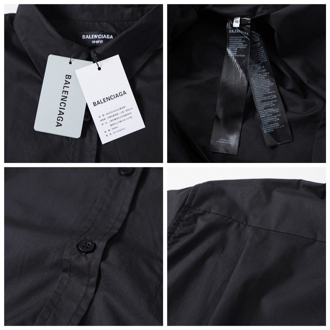 BALENCIAGA バレンシアガ ボタンダウンシャツ 通勤 黒 - 画像 8