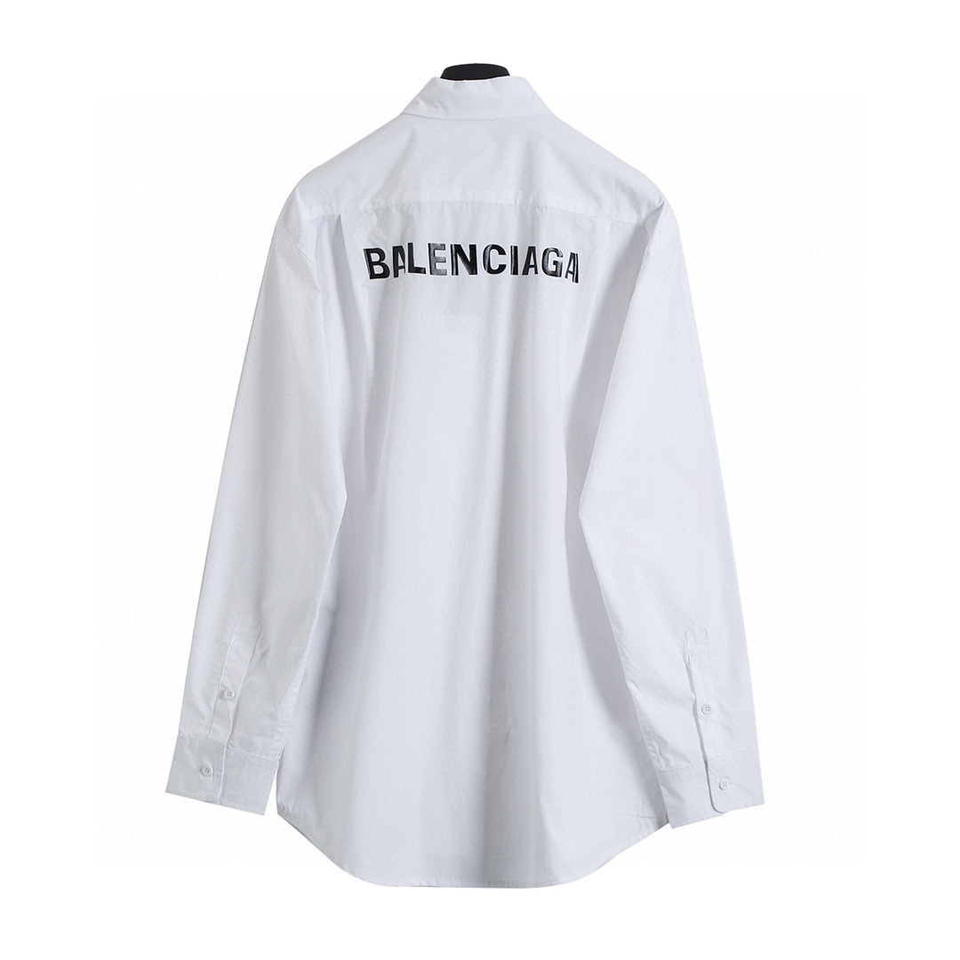 BALENCIAGA バレンシアガ ロゴプリントシャツ 黒/白 全2色 - 画像 2