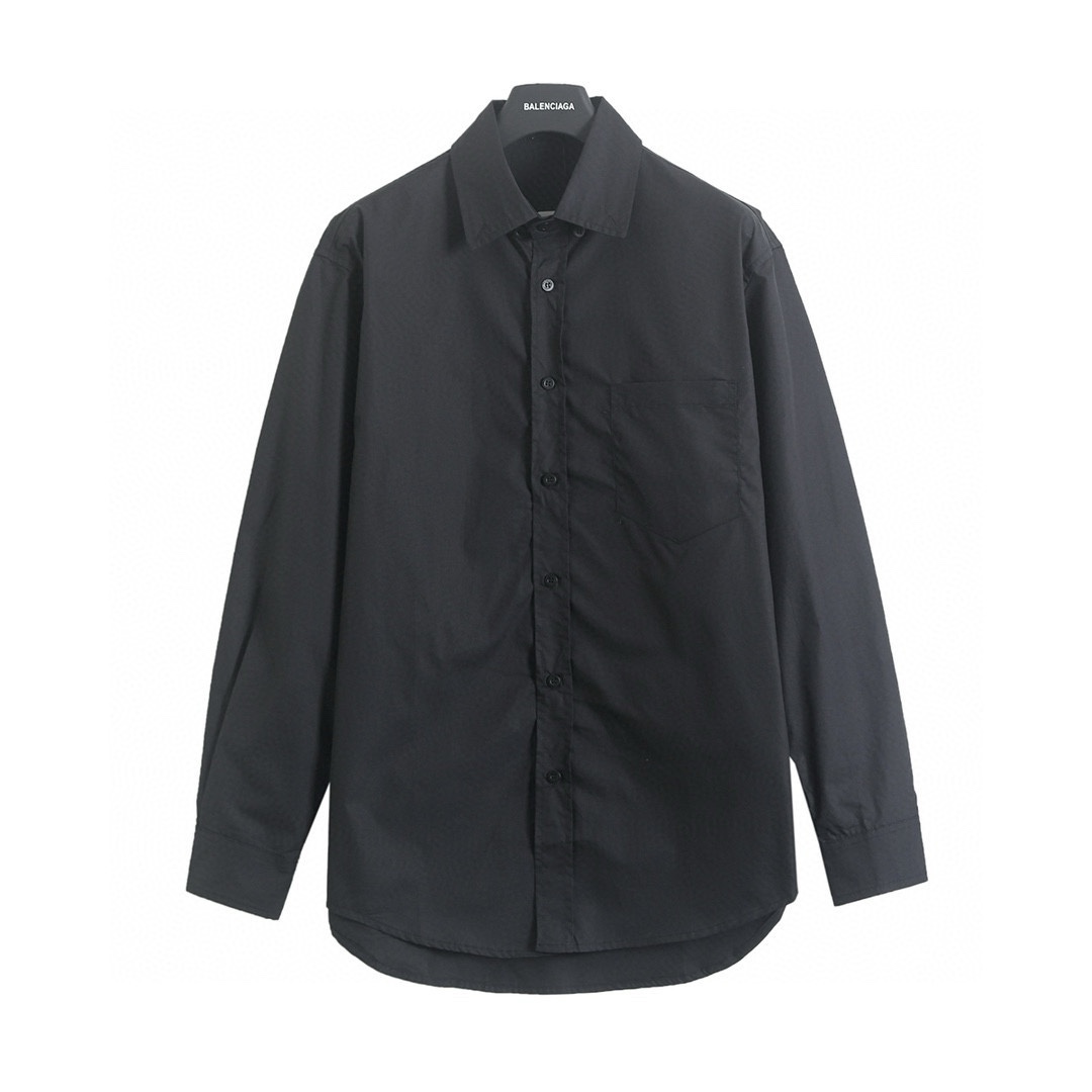 BALENCIAGA バレンシアガ ブラック シャツ 通勤 黄胶带印花 46/48/50/52 46 48 50 52 ブラック