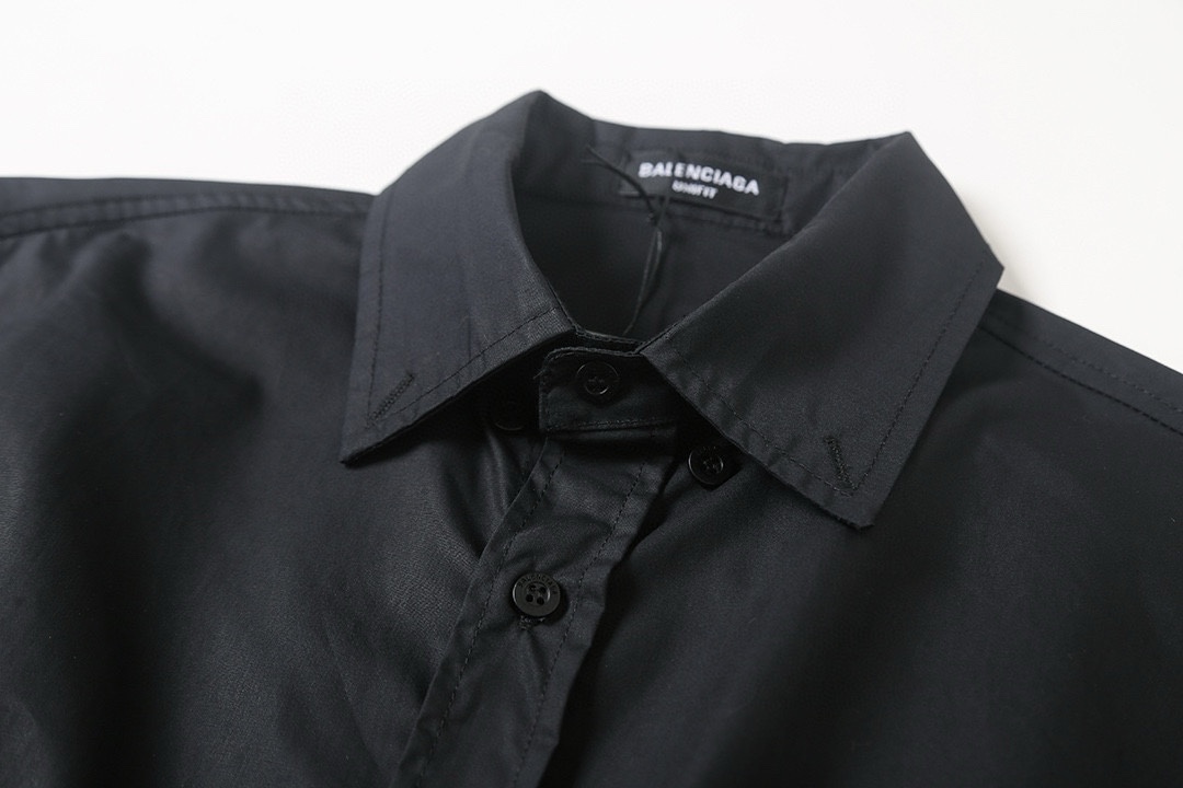 BALENCIAGA バレンシアガ ブラック シャツ 通勤 黄胶带印花 46/48/50/52 46 48 50 52 ブラック - 画像 3