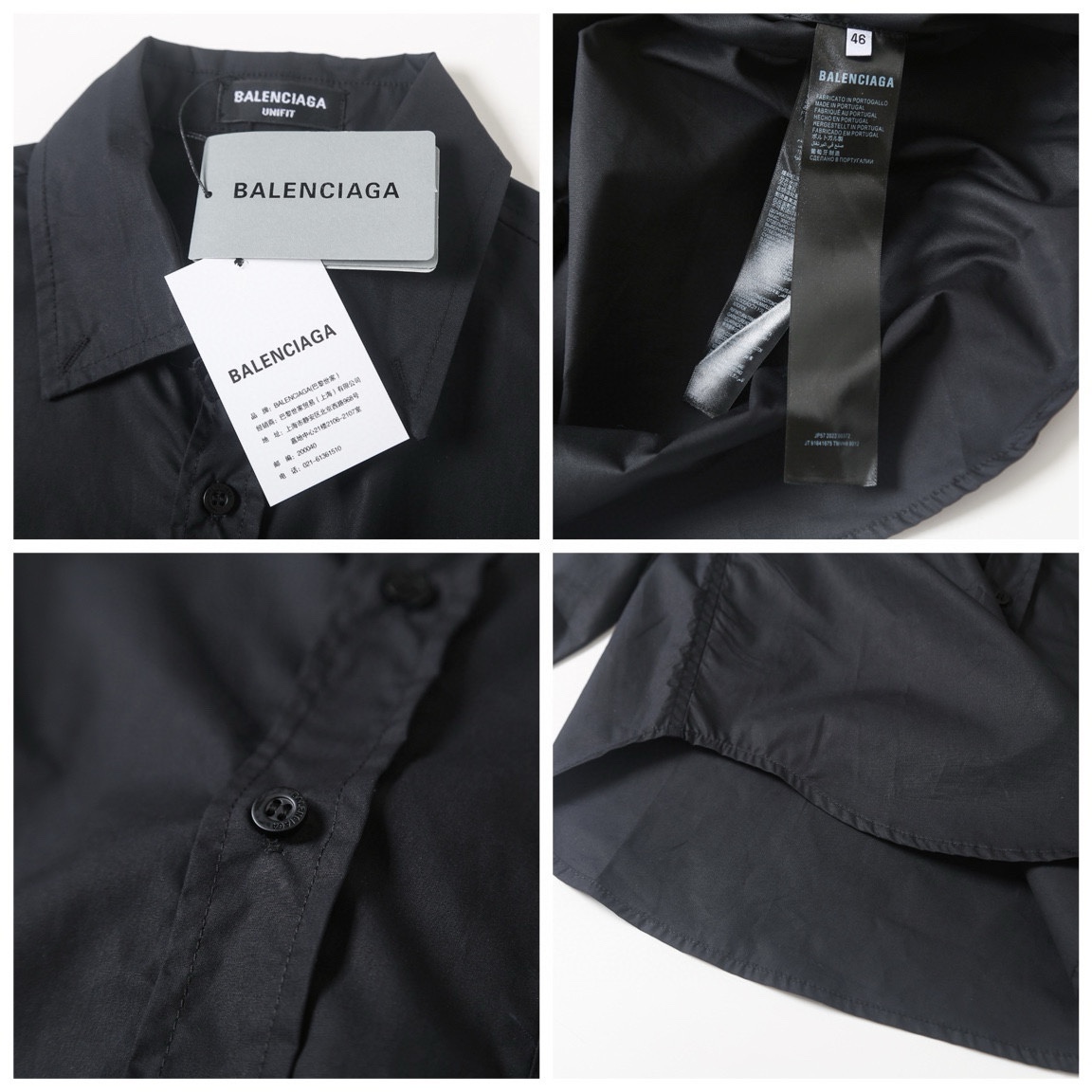 BALENCIAGA バレンシアガ ブラック シャツ 通勤 黄胶带印花 46/48/50/52 46 48 50 52 ブラック - 画像 8