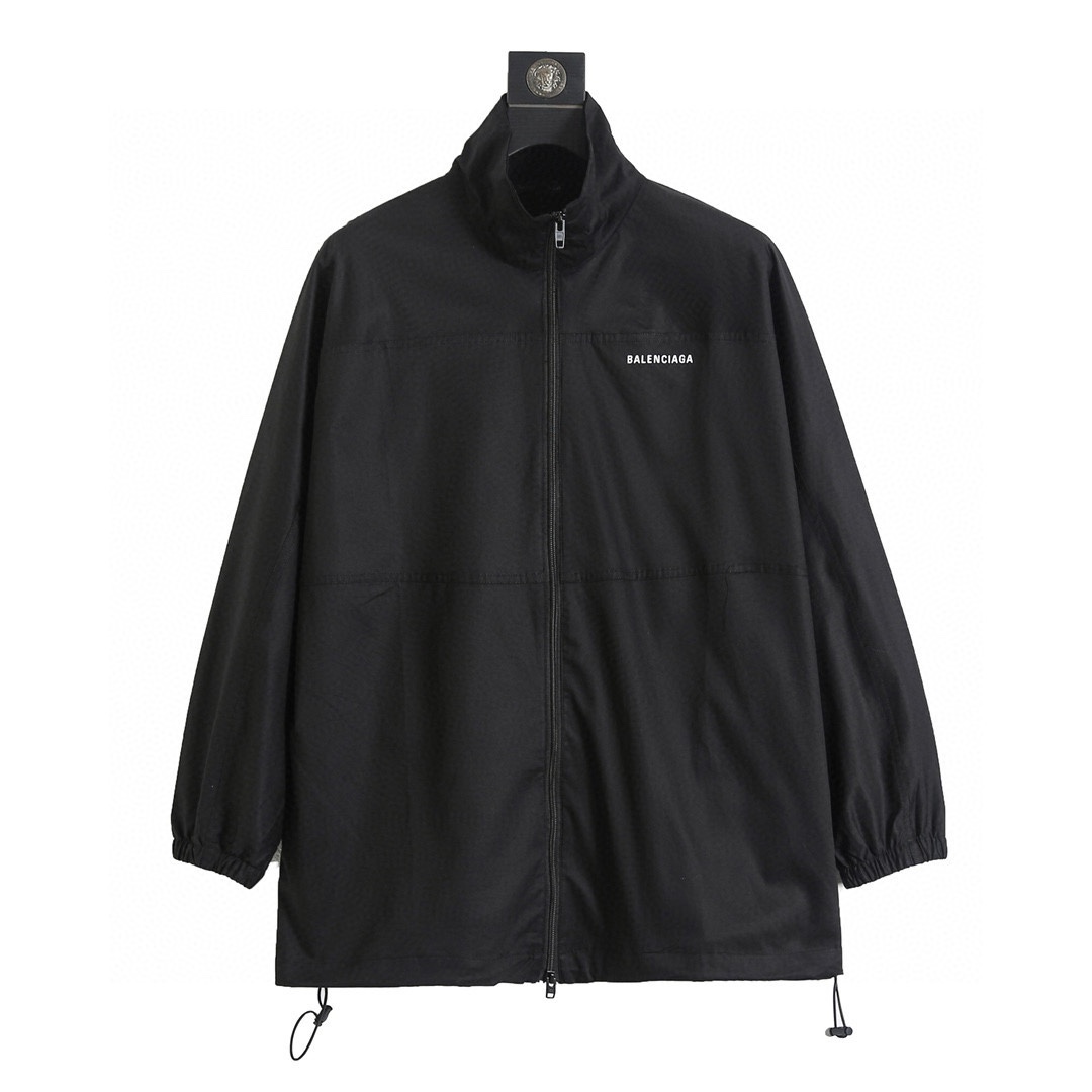 BALENCIAGA バレンシアガ 58拼接后背刺绣冲锋衣 ブラックオーリオ - 画像 3