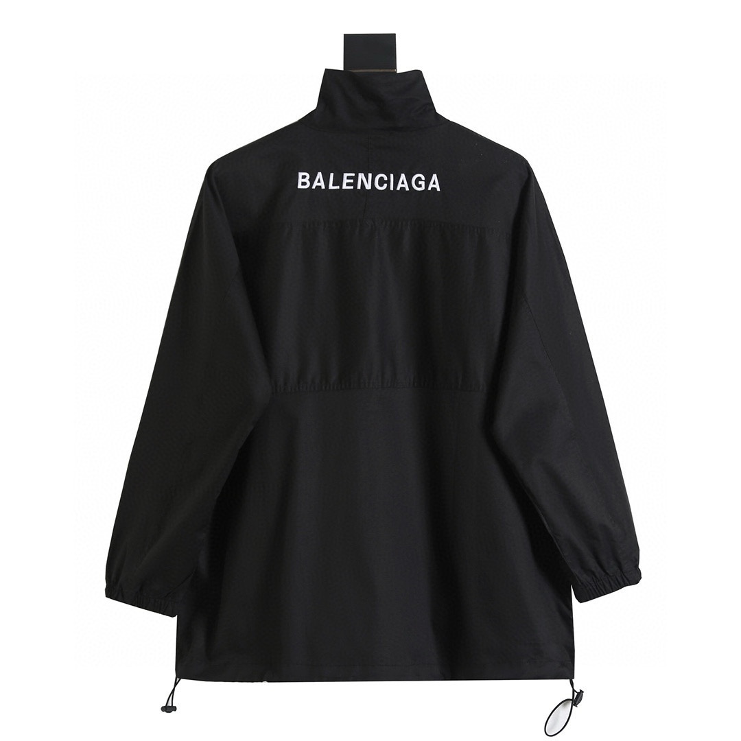 BALENCIAGA バレンシアガ 58拼接后背刺绣冲锋衣 ブラックオーリオ - 画像 4