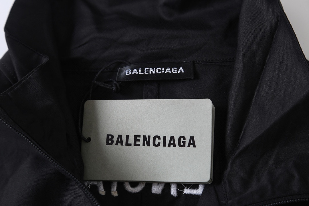 BALENCIAGA バレンシアガ 58拼接后背刺绣冲锋衣 ブラックオーリオ - 画像 8