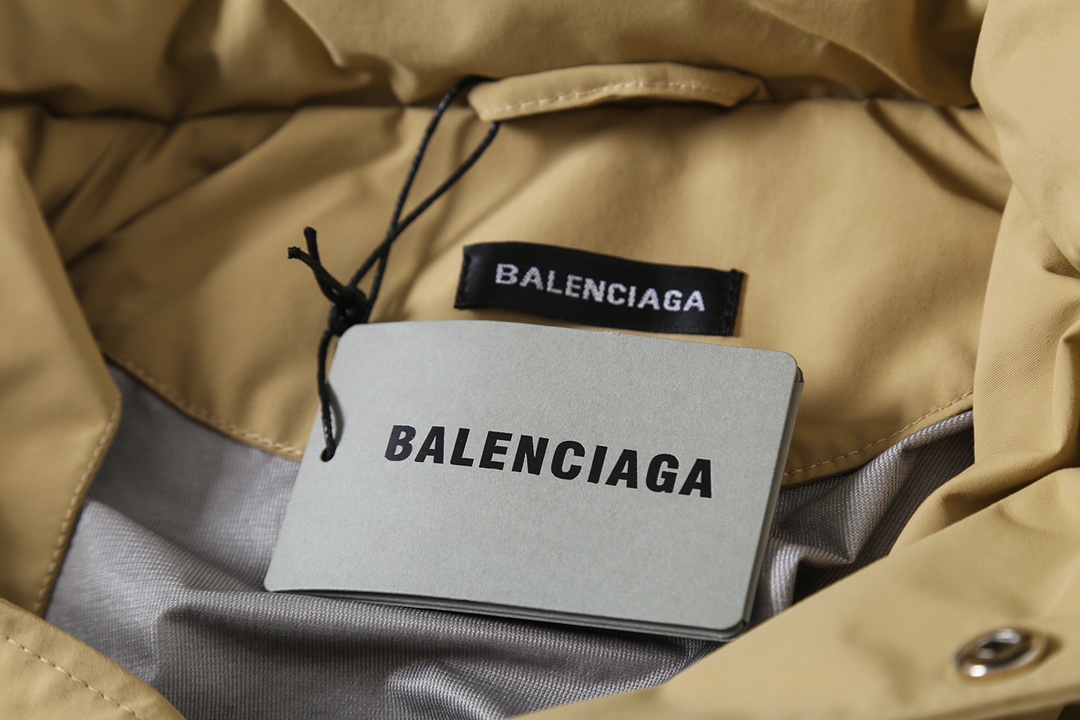 BALENCIAGA バレンシアガ 59后背Logo字母防水冲锋衣 ブラック/カーキ - 画像 8
