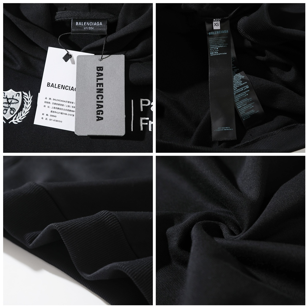 BALENCIAGA バレンシアガ フード付きスウェットシャツ ブラック - 画像 8