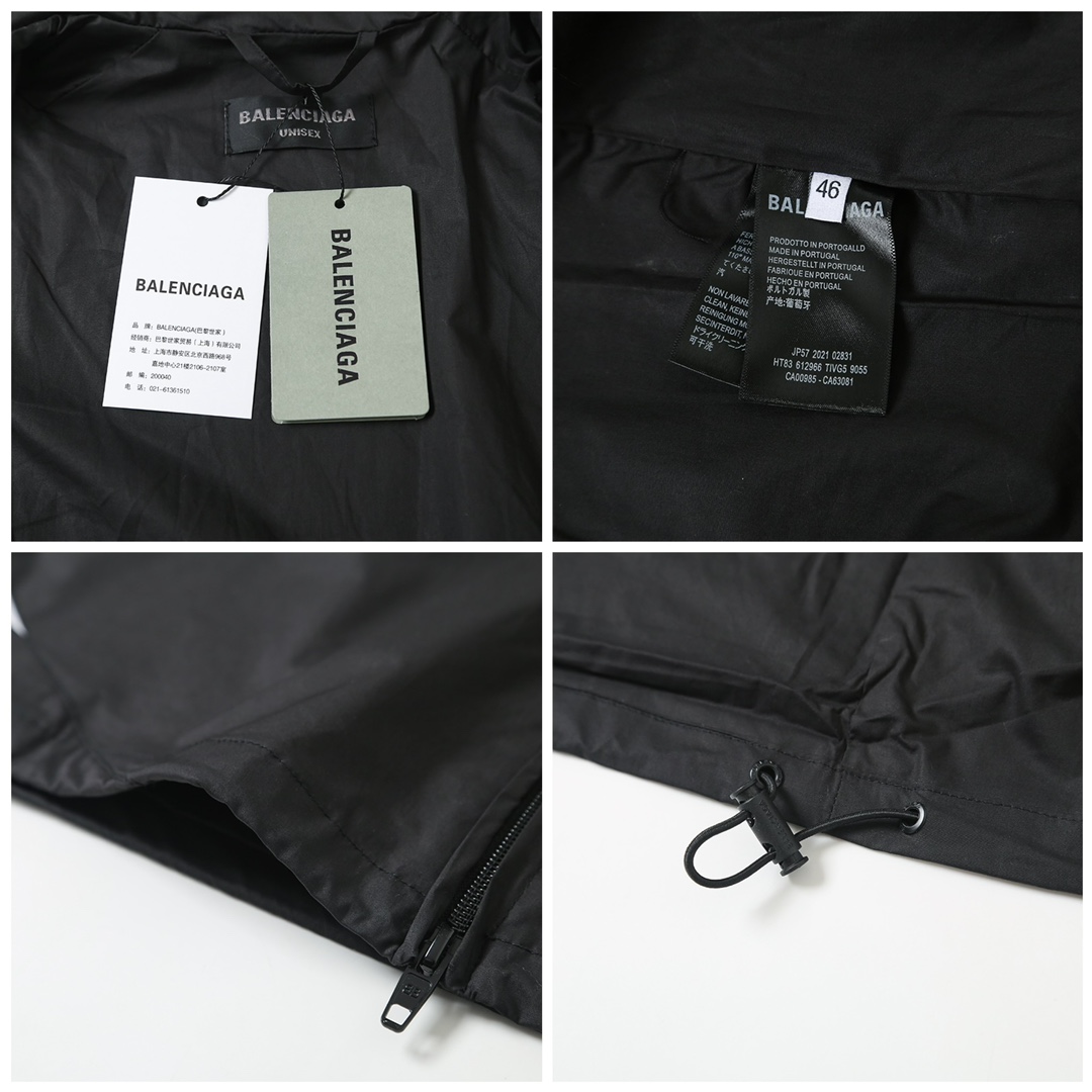 BALENCIAGA バレンシアガ フルジップジャケット 本革 通勤 通学 黒色 - 画像 8