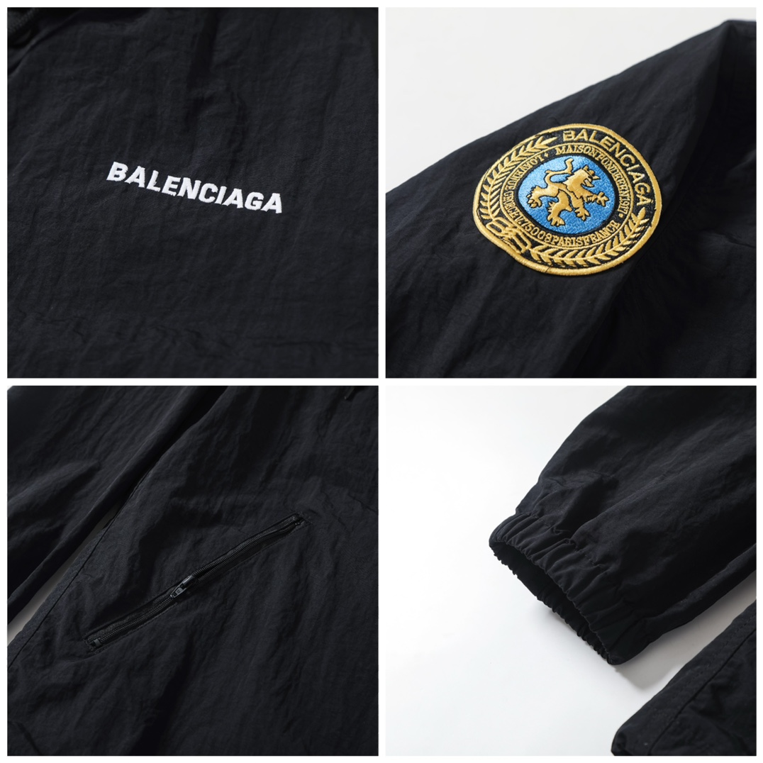 BALENCIAGA バレンシアガ フード付きジャケット 黒 2点セット 31747 - 画像 7