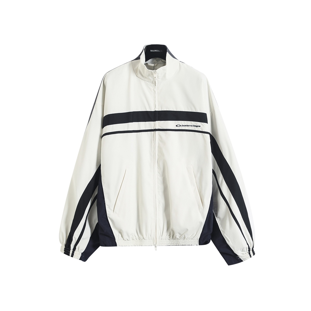 BALENCIAGA バレンシアガ レディース フルジップジャケット 350g/m² ファッション ブラック/ホワイト