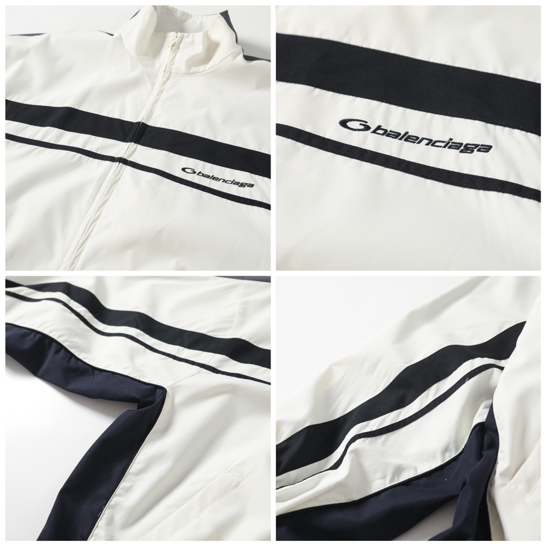 BALENCIAGA バレンシアガ レディース フルジップジャケット 350g/m² ファッション ブラック/ホワイト - 画像 5