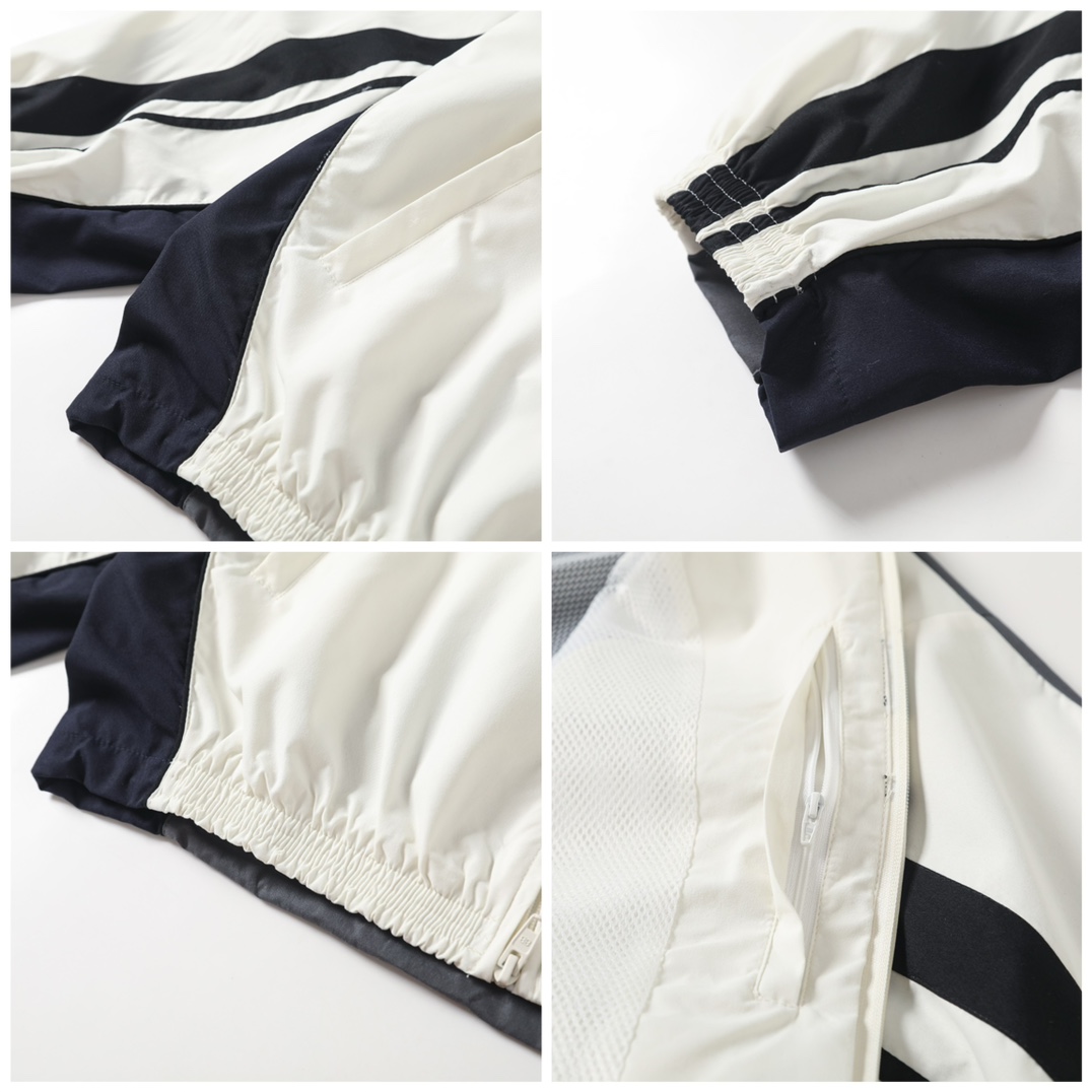 BALENCIAGA バレンシアガ レディース フルジップジャケット 350g/m² ファッション ブラック/ホワイト - 画像 6