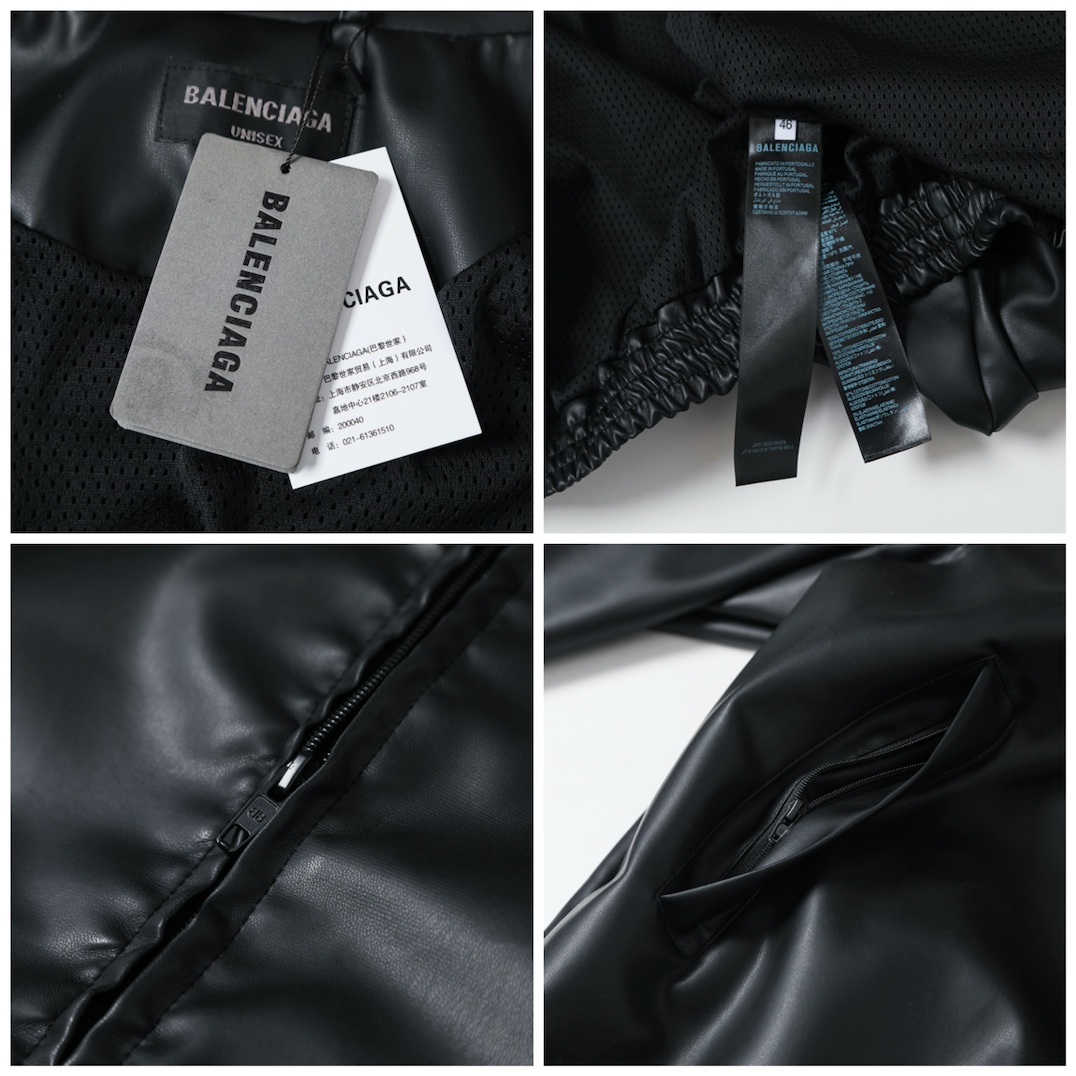 BALENCIAGA バレンシアガ レザージャケット 本革 通勤 通学 ブラック - 画像 8