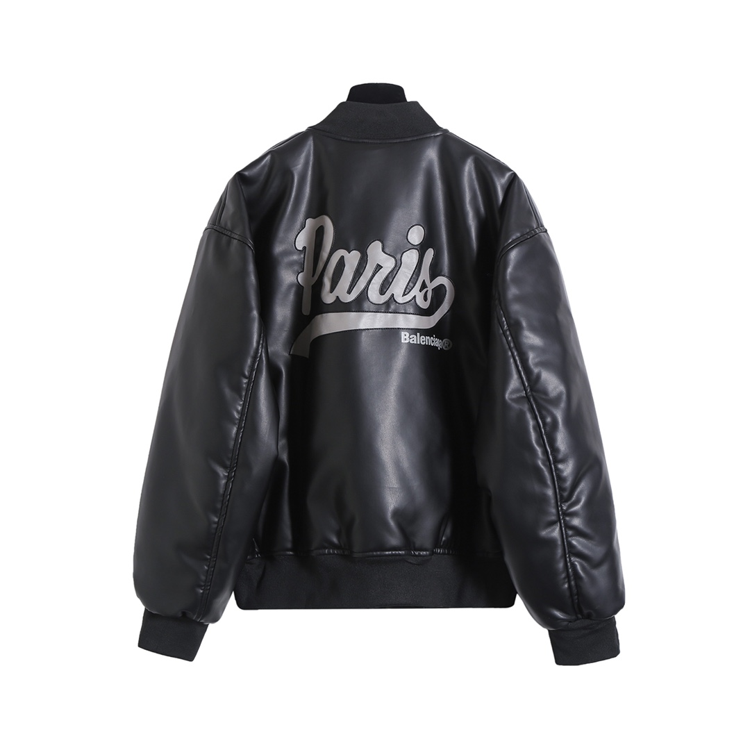 BALENCIAGA バレンシアガ レザージャケット パリ ブラック - 画像 2