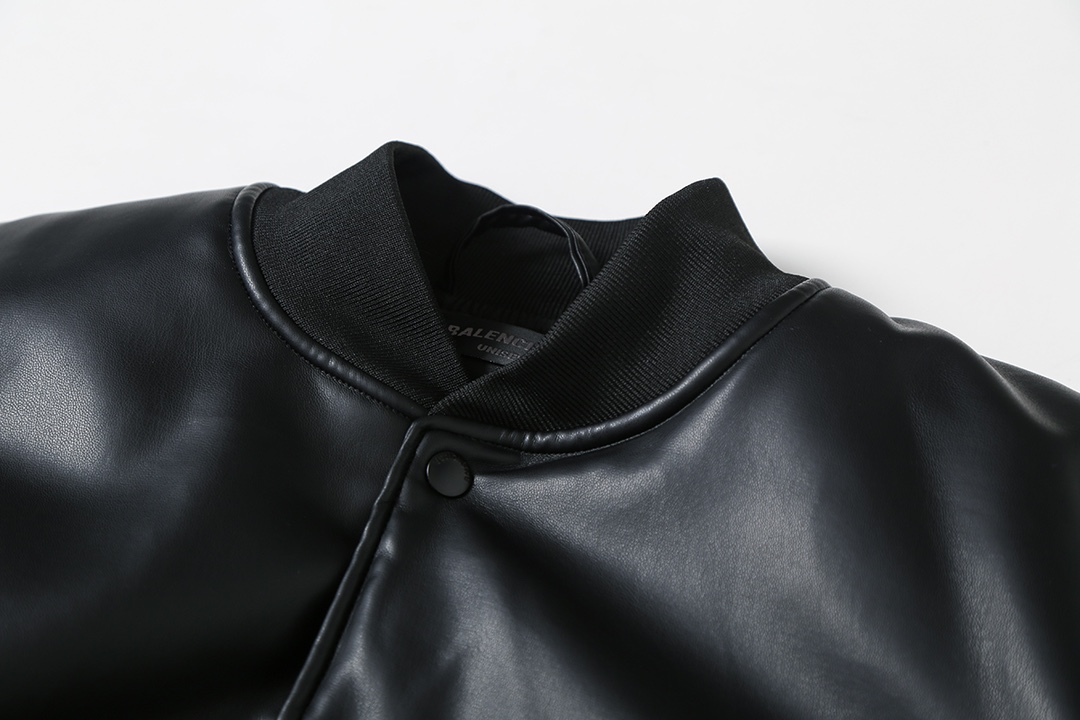 BALENCIAGA バレンシアガ レザージャケット パリ ブラック - 画像 4