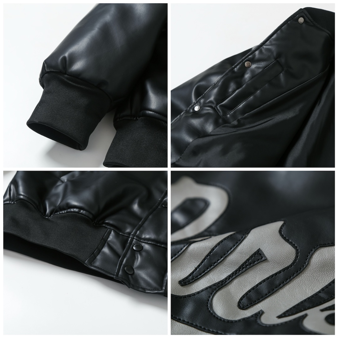 BALENCIAGA バレンシアガ レザージャケット パリ ブラック - 画像 7