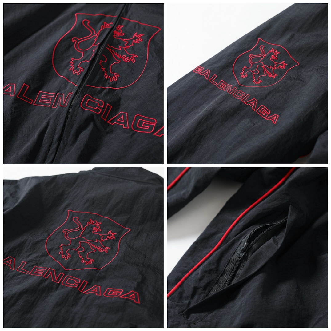 BALenciaga バレンシアガ フルジップジャケット 通勤 ファッション 通勤 通学 ブラック - 画像 6