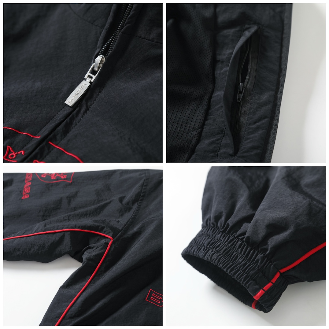 BALenciaga バレンシアガ フルジップジャケット 通勤 ファッション 通勤 通学 ブラック - 画像 7