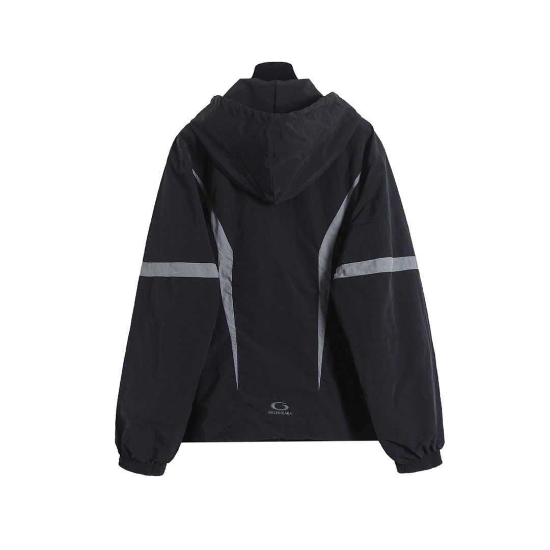 BALENCIAGA バレンシアガ フード付きジャケット 本革 通勤 通学 ブラック - 画像 2