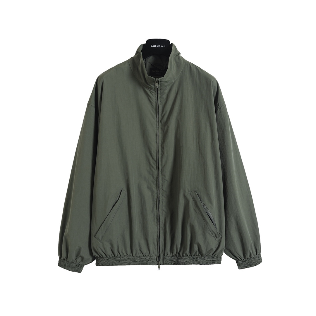 BALENCIAGA バレンシアガ フライトジャケット 71双B黒胶带墨绿防水冲锋衣夹克 墨绿