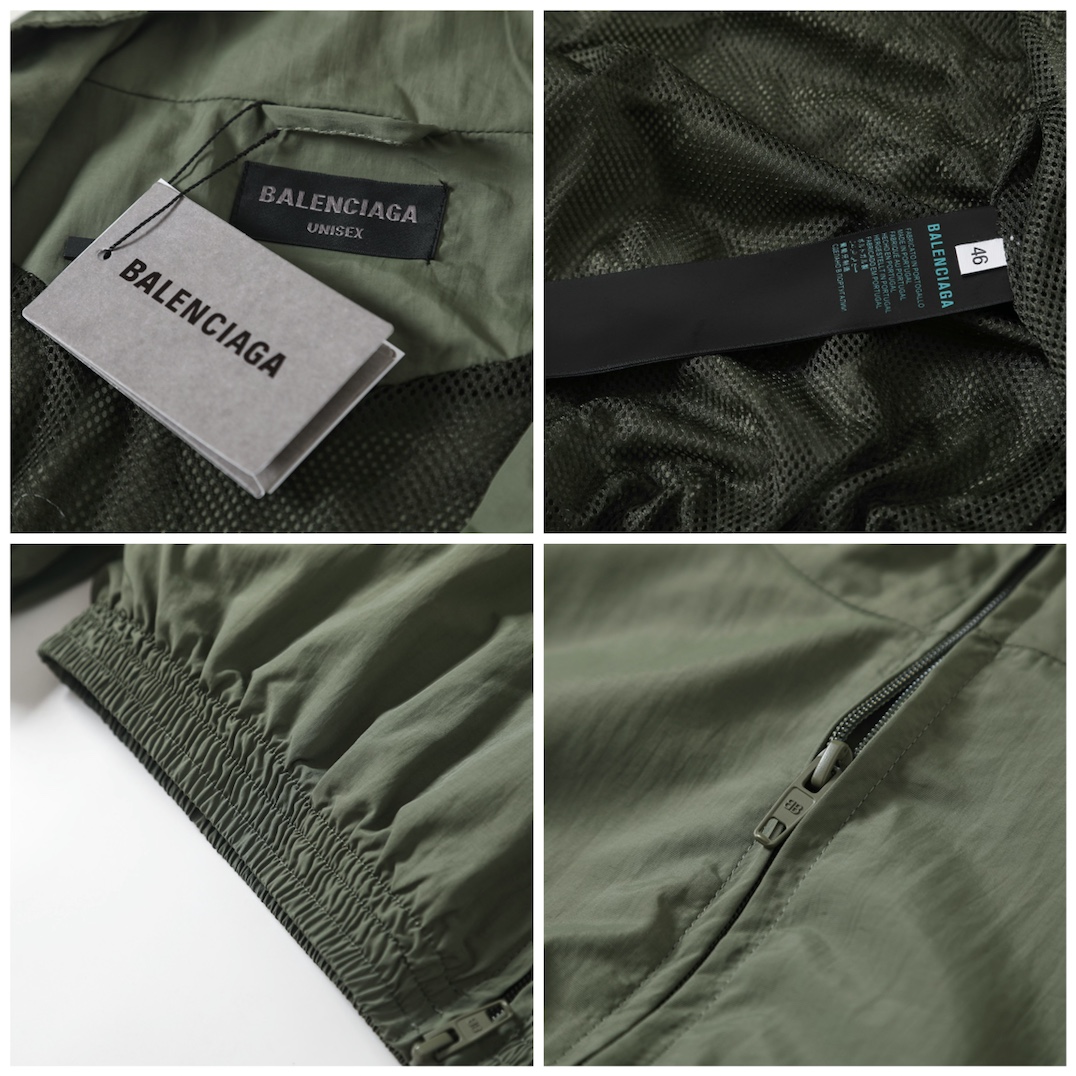 BALENCIAGA バレンシアガ フライトジャケット 71双B黒胶带墨绿防水冲锋衣夹克 墨绿 - 画像 8