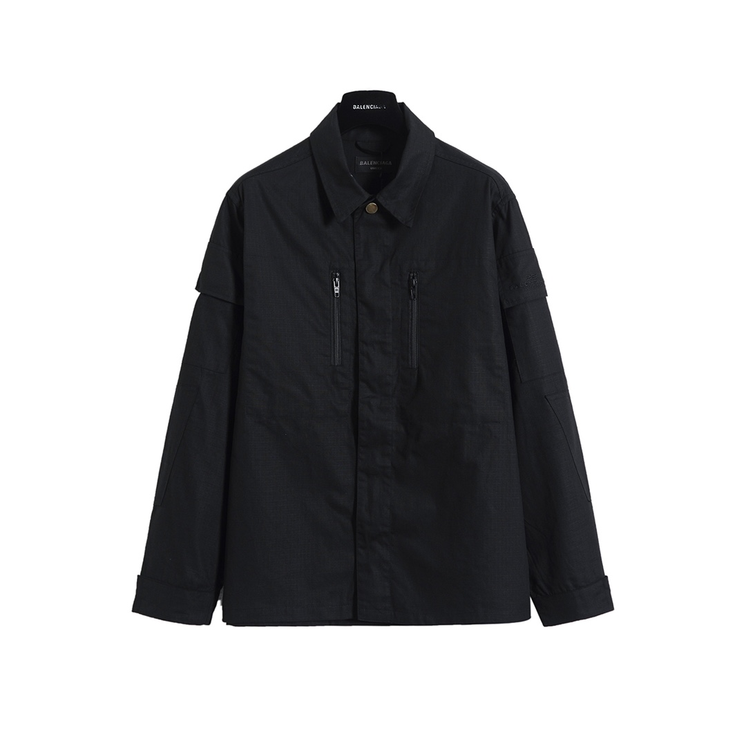 BALENCIAGA バレンシアガ 単排工装衬衫外套 黒色/緑色