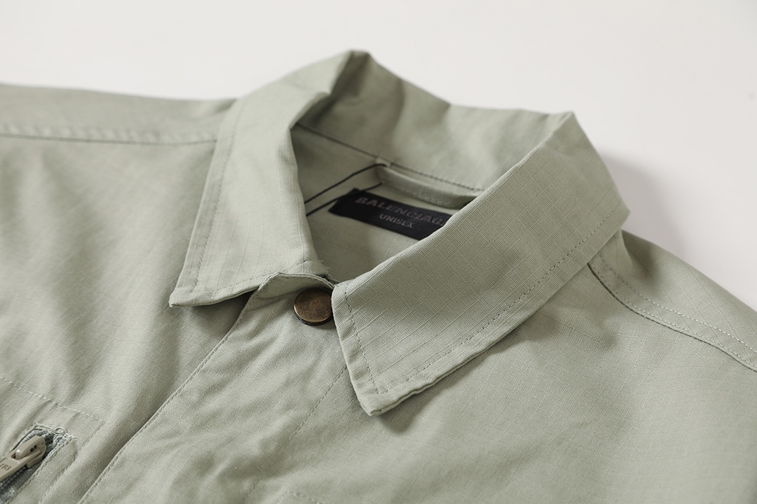 BALENCIAGA バレンシアガ 単排工装衬衫外套 黒色/緑色 - 画像 4