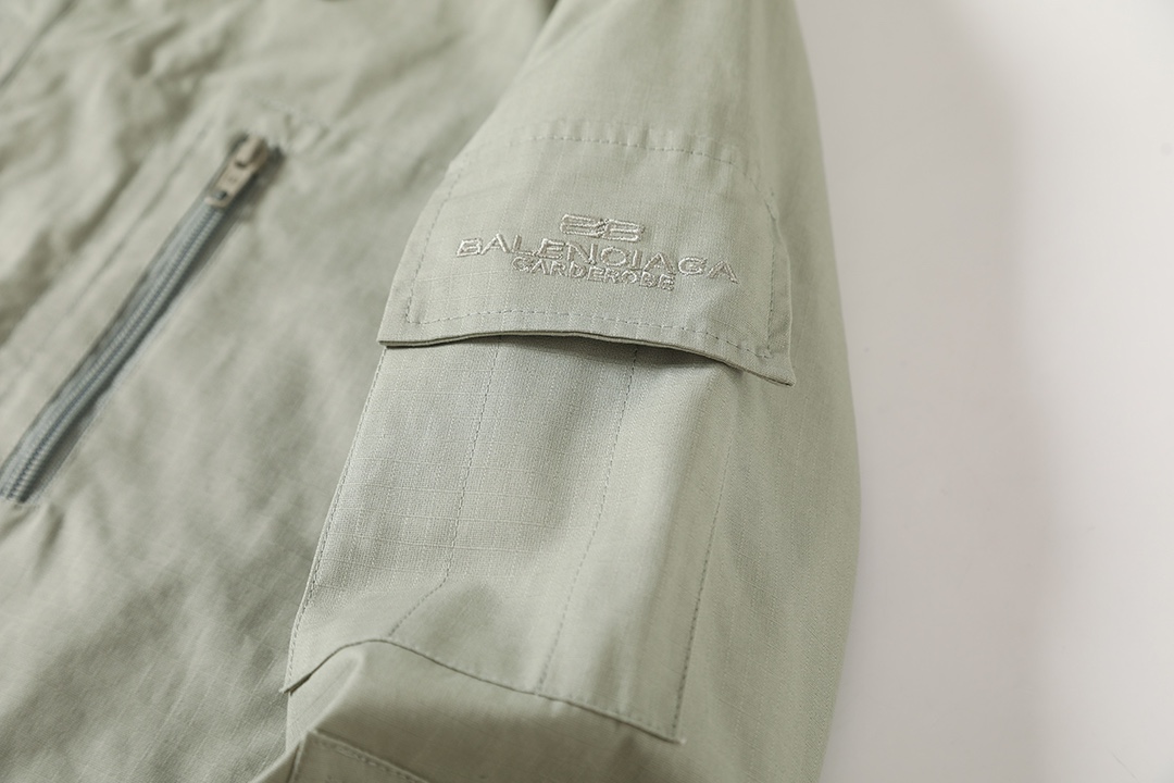 BALENCIAGA バレンシアガ 単排工装衬衫外套 黒色/緑色 - 画像 6
