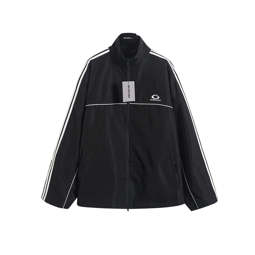 BALENCIAGA バレンシアガ フルジップジャケット + パンツ セット 通勤 通学 トレーニング 黒色