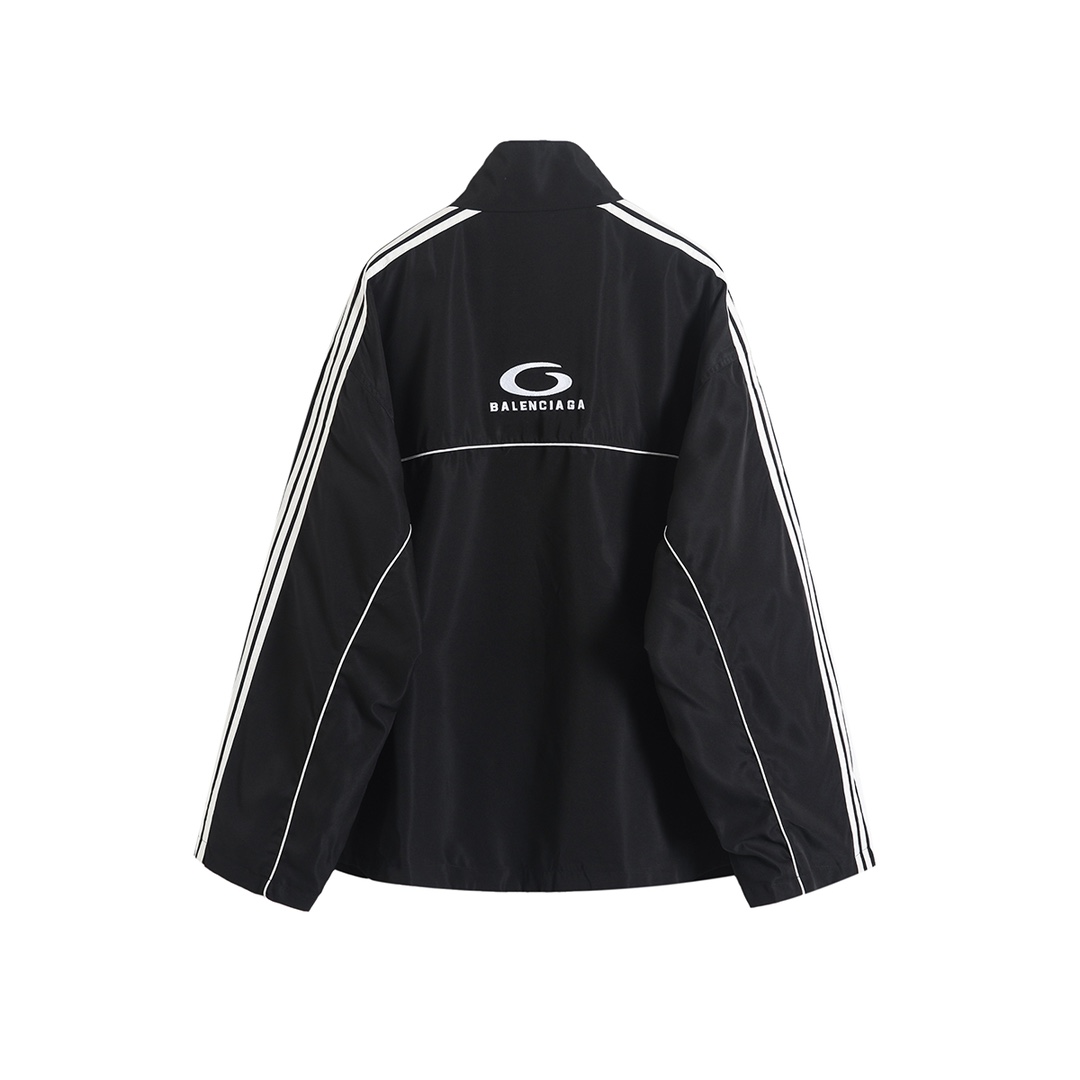 BALENCIAGA バレンシアガ フルジップジャケット + パンツ セット 通勤 通学 トレーニング 黒色 - 画像 2