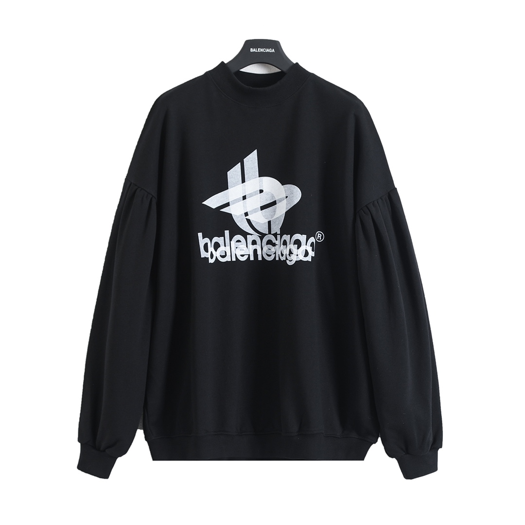 BALENCIAGA バレンシアガ ロゴプリント スウェットシャツ ブラック