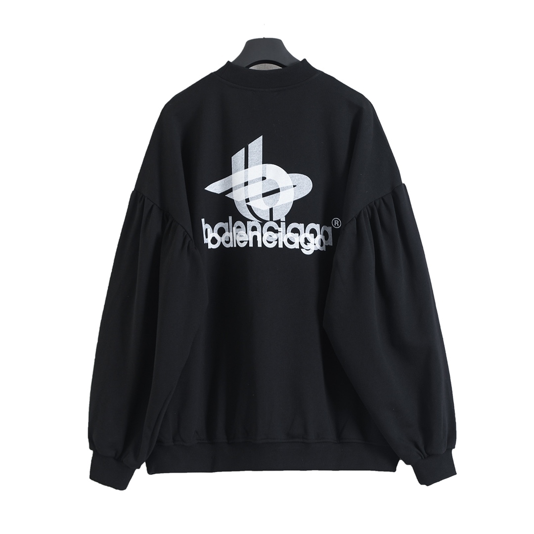 BALENCIAGA バレンシアガ ロゴプリント スウェットシャツ ブラック - 画像 2