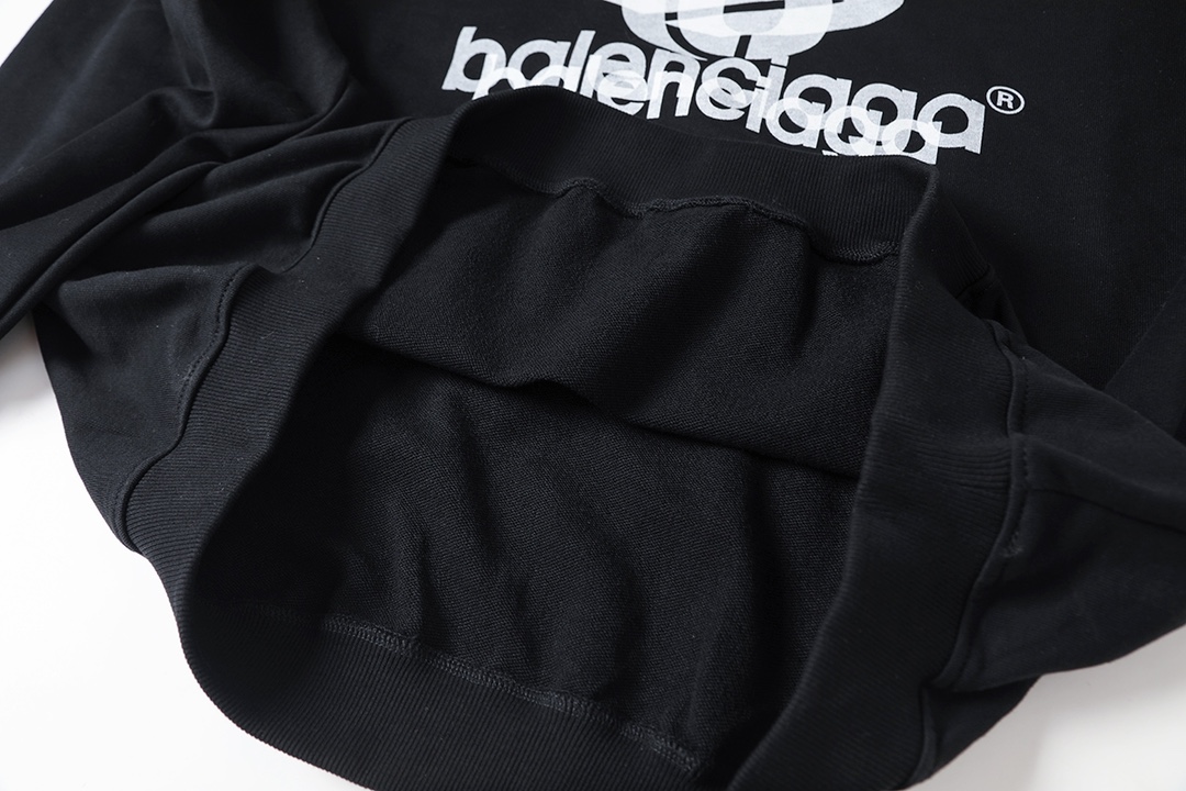 BALENCIAGA バレンシアガ ロゴプリント スウェットシャツ ブラック - 画像 7