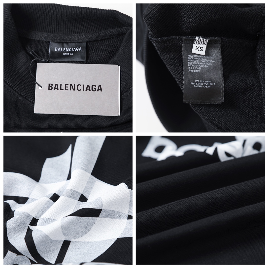 BALENCIAGA バレンシアガ ロゴプリント スウェットシャツ ブラック - 画像 8