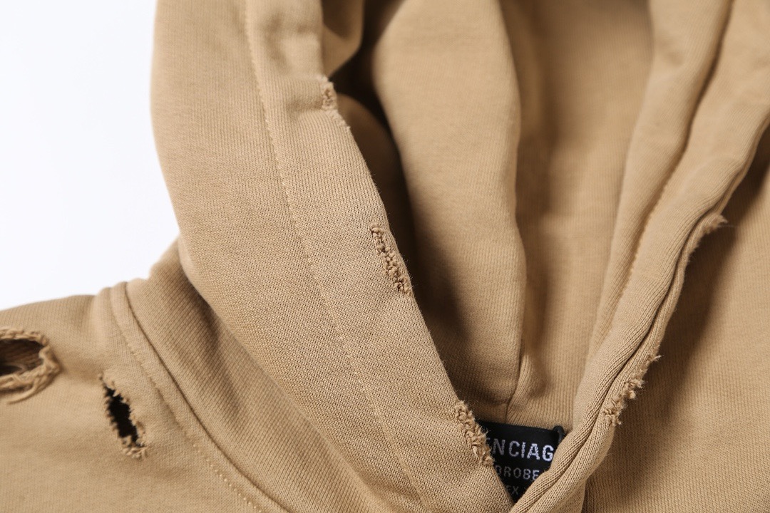 BALENCIAGA バレンシアガ フーディー 撕裂デザイン ベージュ 全1色 - 画像 3