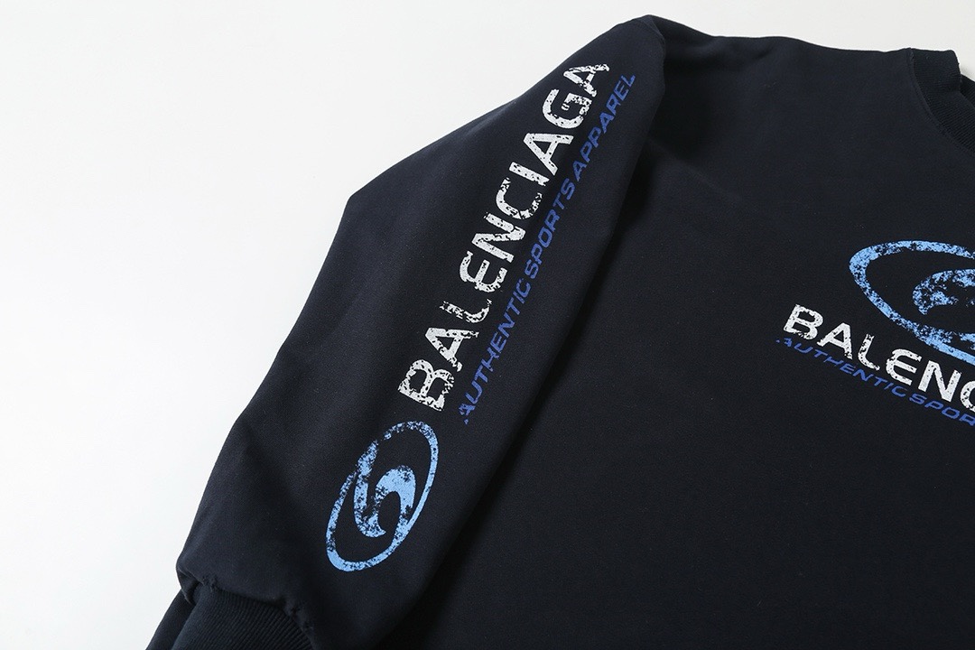 BALENCIAGA バレンシアガ ロゴスウェットシャツ ブラック - 画像 4