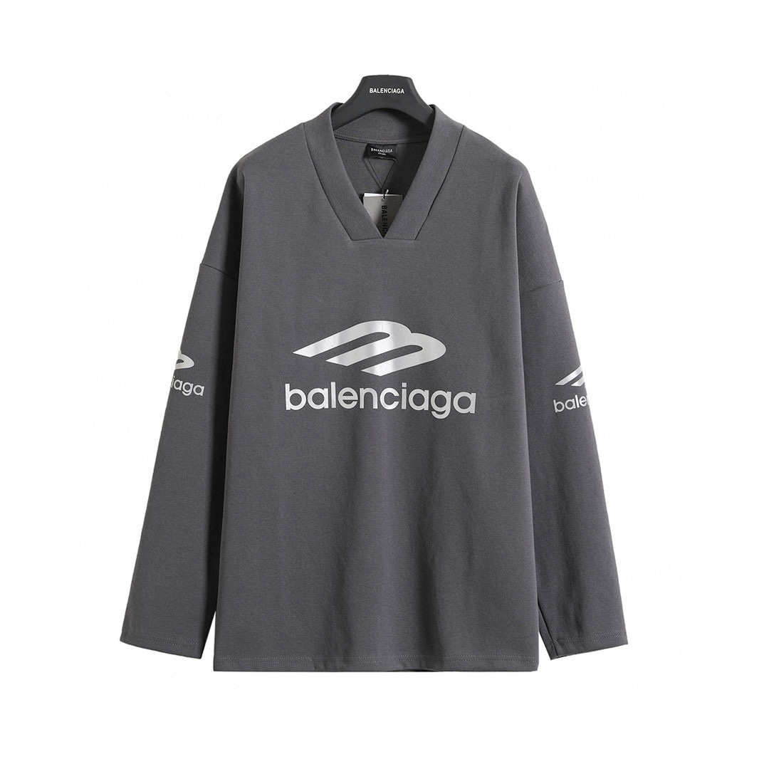 BALENCIAGA バレンシアガ フラットシャツ 3Dプリント Vネック 3色展開 - 画像 3