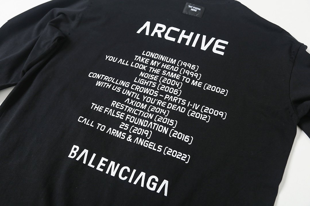BALENCIAGA バレンシアガ ロングスリーブTシャツ ブラック/グレーヘア 全2色 - 画像 6