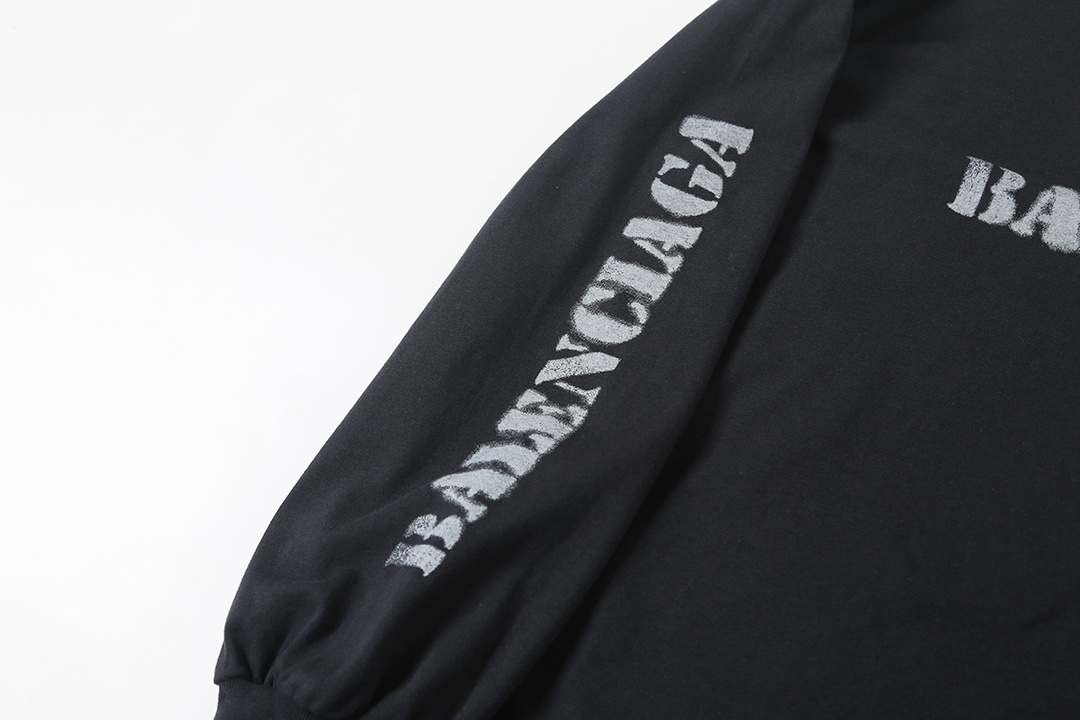 BALENCIAGA バレンシアガ ロングTシャツ ブラック - 画像 4
