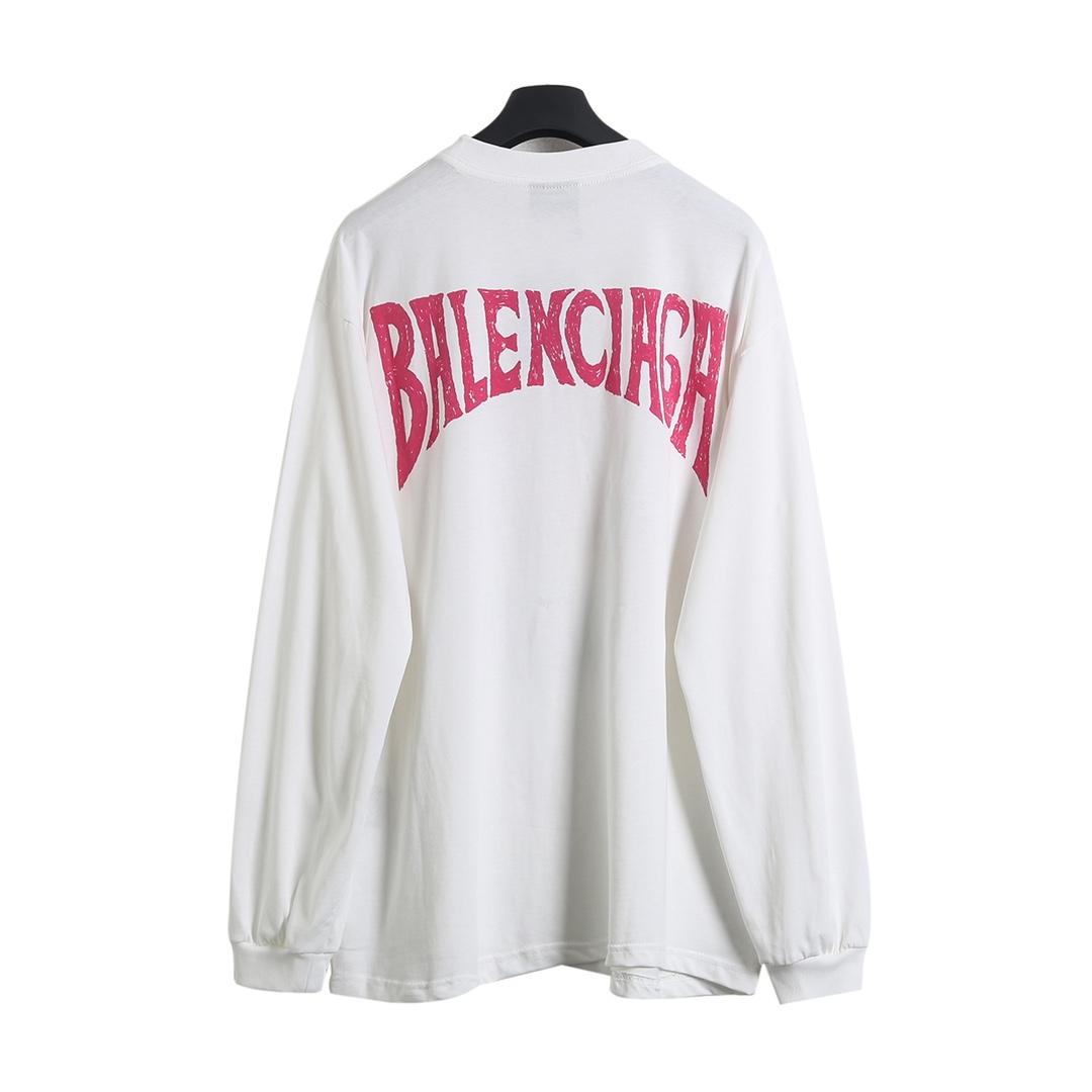 BALENCIAGA バレンシアガ ロングTシャツ パリ 染み出し ブランドTシャツ 全2色 - 画像 2