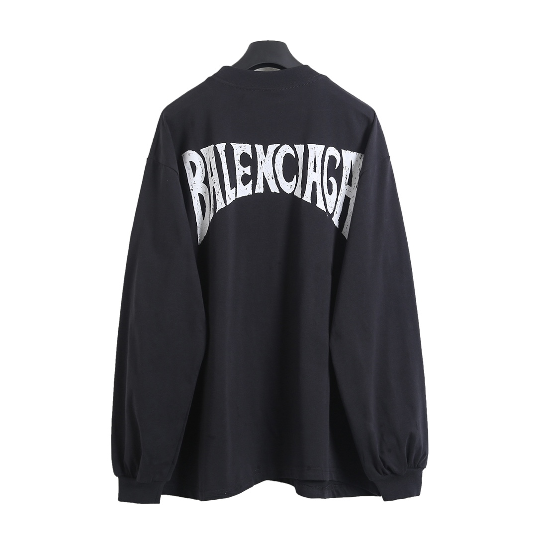 BALENCIAGA バレンシアガ ロングTシャツ パリ 染み出し ブランドTシャツ 全2色 - 画像 4