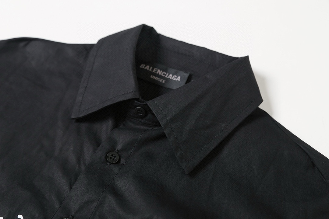 BALENCIAGA バレンシアガ ロングシャツ ブラック - 画像 3