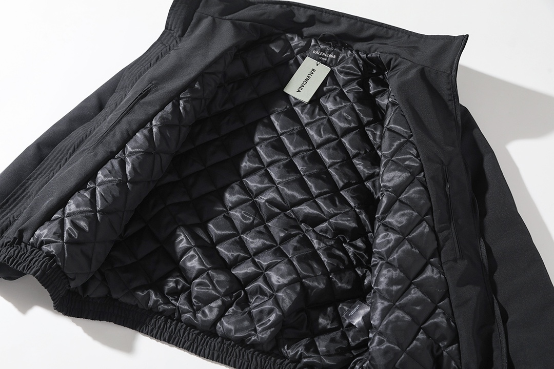 BALENCIAGA バレンシアガ フリースジャケット 本革 ブルゾン 黒色 - 画像 3