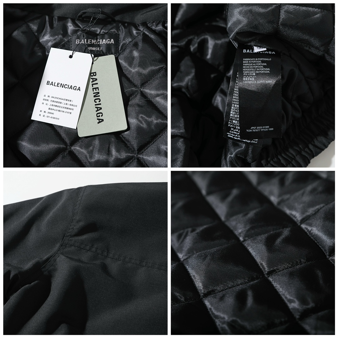 BALENCIAGA バレンシアガ フリースジャケット 本革 ブルゾン 黒色 - 画像 8