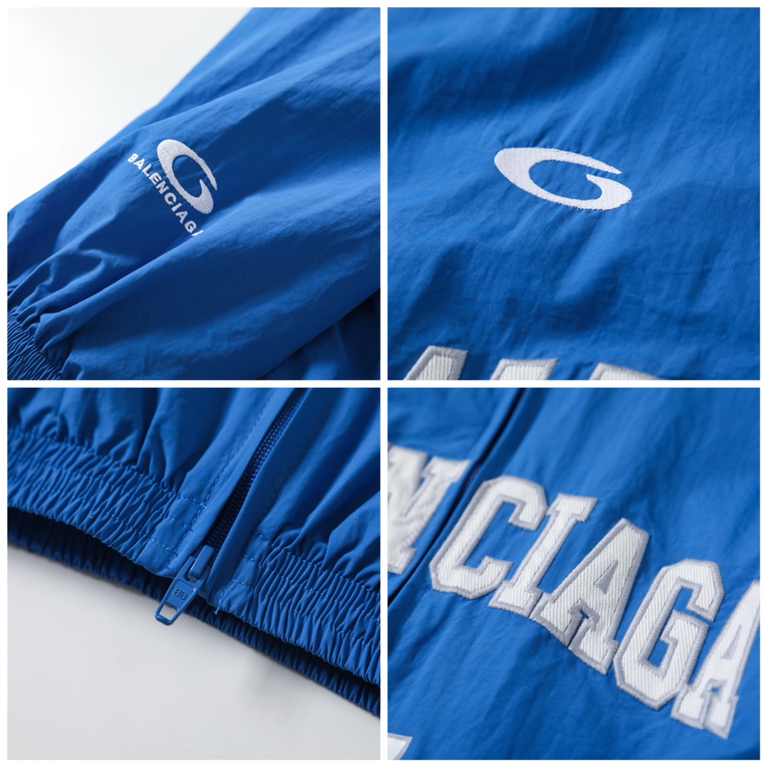 BALENCIAGA バレンシアガ フルジップジャケット 通勤 01 ブラック/ブルー - 画像 8