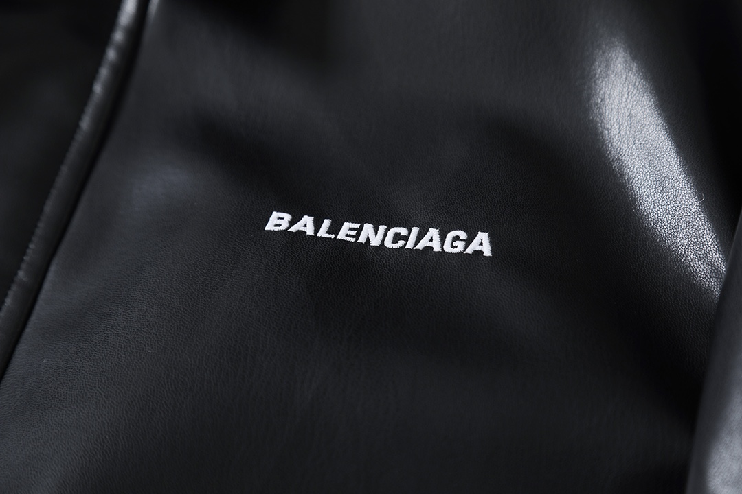 BALENCIAGA バレンシアガ レザー フラップポケット ブルゾン ブラック - 画像 5