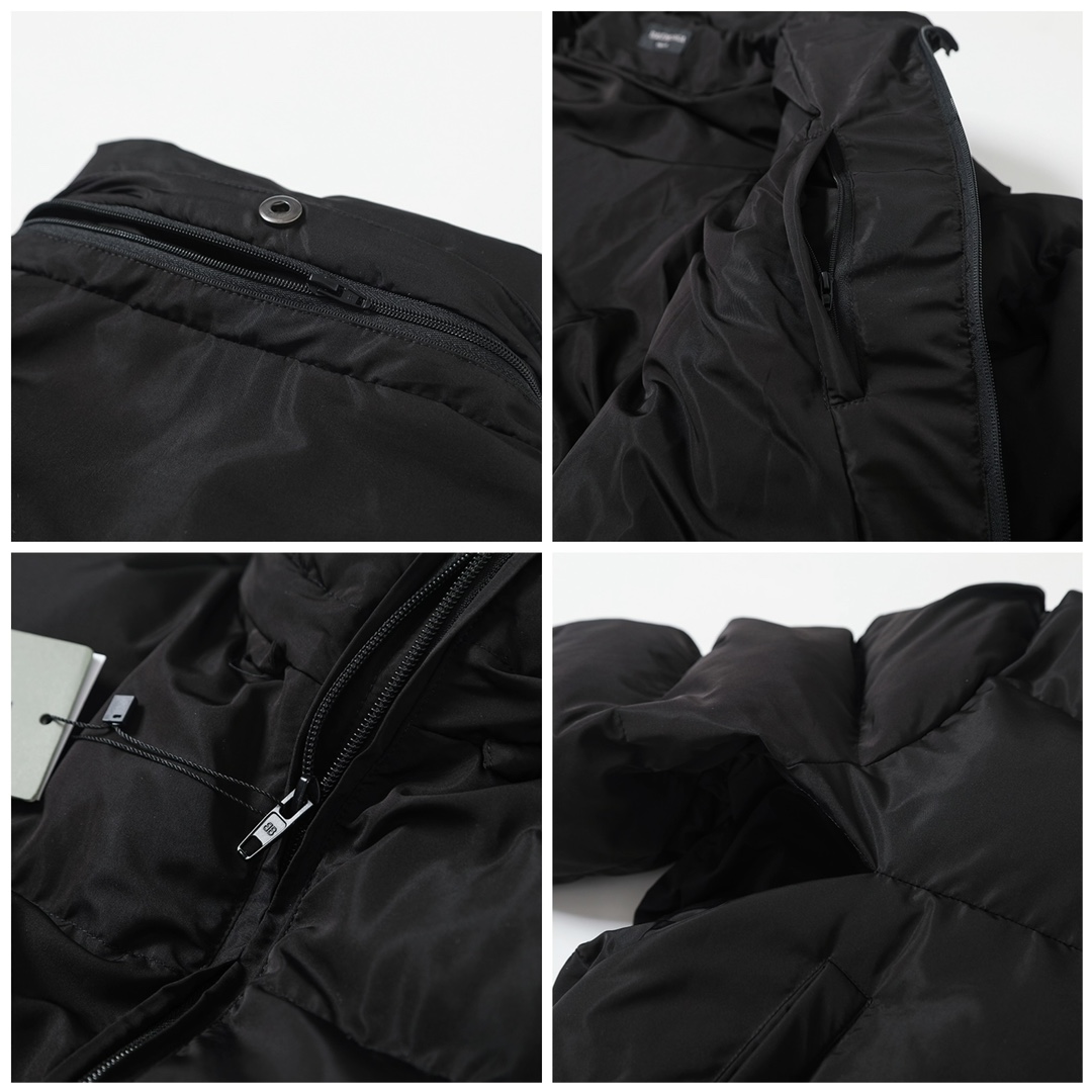 BALENCIAGA バレンシアガ ダウンジャケット 本革 ブラック - 画像 6